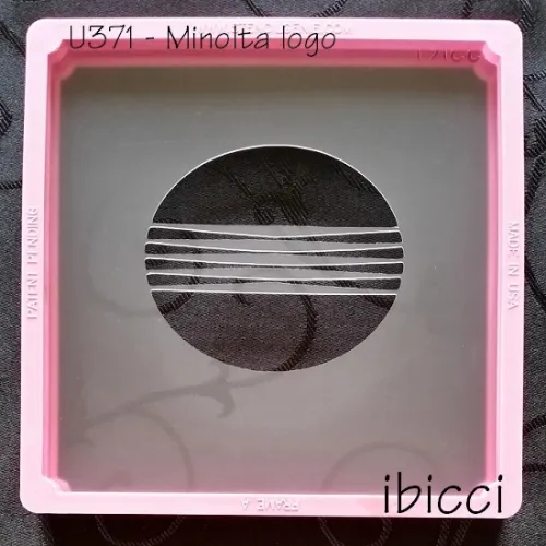 ibicci custom stencil - Minolta logo sent to California